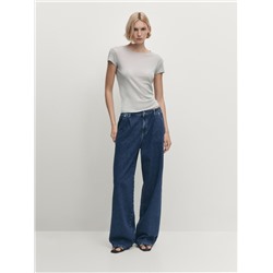 Jeans mid wash jogger wide leg