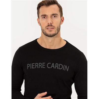 Black Slim Fit Bike Yaka Knitwear свитер