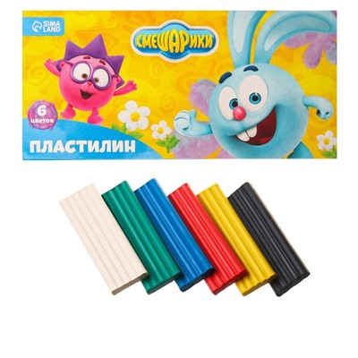 Пластилин Смешарики, 6 цветов, 90 г