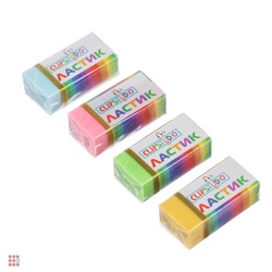 Ластик прямоугольный 3x1,5x1,1см,4 цвета