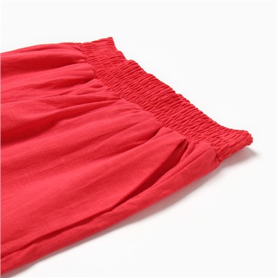 Костюм (рубашка и брюки) детский KAFTAN "Лен", размер 34 (122-128 см), красный