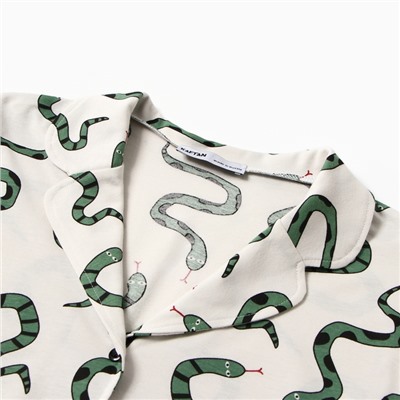 Пижама новогодняя женская (рубашка и брюки) KAFTAN "Змеи" размер 40-42