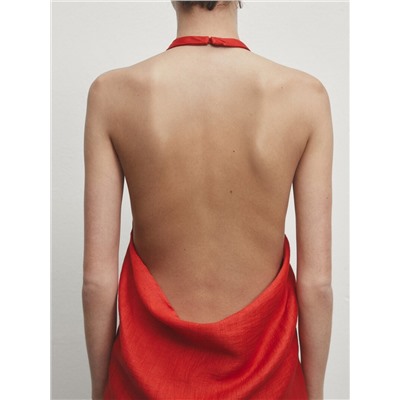 Open back halter top