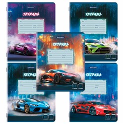 Тетрадь 18 л. BRAUBERG, клетка, обложка картон, SPORT CARS, 107298