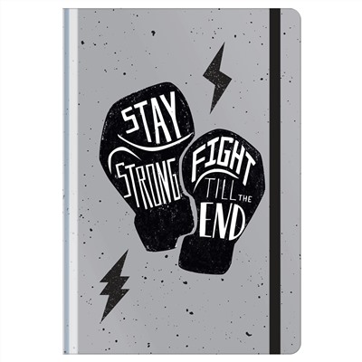 Ежедневник недатированный А5, 128л., 7БЦ, BG "Stay strong", матовая ламинация, на резинке