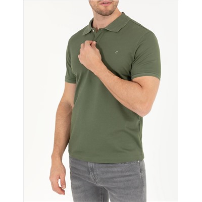 Хаки Slim Fit Polo Yaka Mercerized T -For
