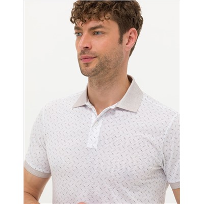 Ecru Slim Fit Polo Yaka T -For