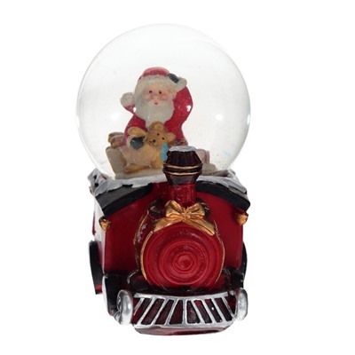 Фигурка в стекл шаре "Санта/Снеговик" (подсвет,LR44x2)  D6,5 см, L8,5 W6 H10 см, 2в.