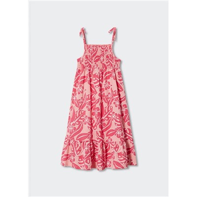 Vestido fruncido estampado -  Niña | MANGO OUTLET España