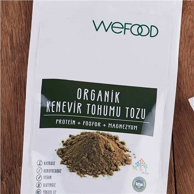 Органический порошок семян конопли Wefood 100 гр