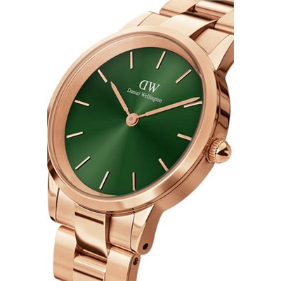 Reloj de cuarzo de acero Iconic Link - 32 mm - Rosa dorado y verde