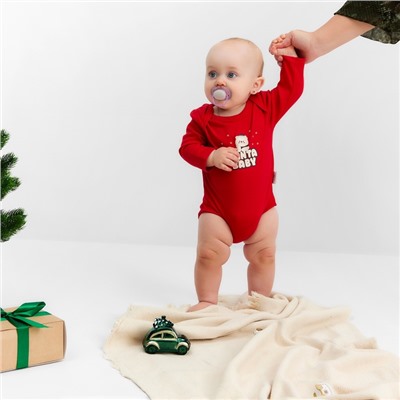 Боди с длинным рукавом Крошка Я Santa baby, рост 86-92 см
