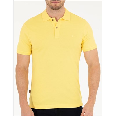 Светло -желтый стройный посадка Polo yaka basic t -красавица