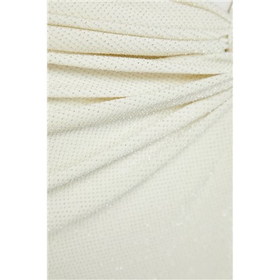 Свадебное мини-вязаное парео цвета экрю TBESS24PR00005