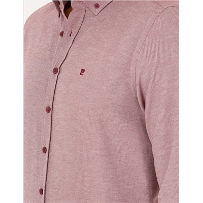Bordeaux Oxford Slim Fit рубашка с длинным рукавом