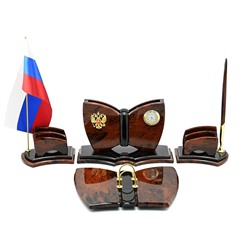 Настольный набор из обсидиана "Кардинал" 505*295*145мм