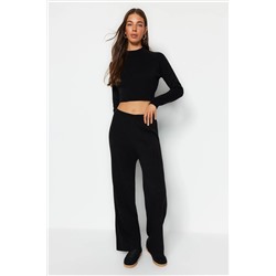 Black Crop Basic Triko Alt-Upper Team Twoaw24au00024