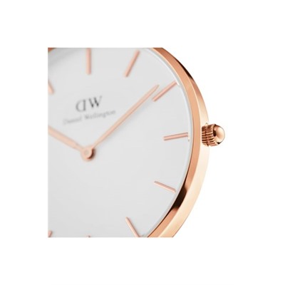 Reloj de cuarzo de piel Bondi 32 mm - Blanco y rosa dorado
