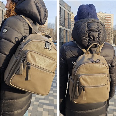 Кожаный рюкзак 8506 (Серый)