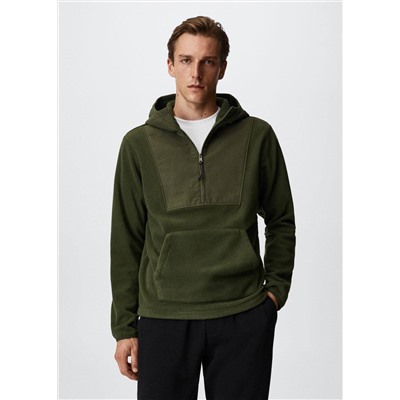 Sudadera combinada capucha -  Hombre | MANGO OUTLET España