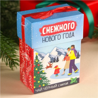 Чай новогодний чёрный «Радость не за горами», вкус: мята, 50 г.
