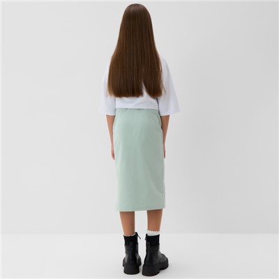 Юбка для девочки MINAKU: Jeans collection, цвет мятный, рост 164 см