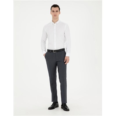Темно -синяя тканевые брюки Slim Slim Fit