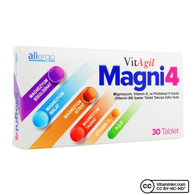 Vitagil Magni4 Магний Витамин D3 P5P 30 таблеток