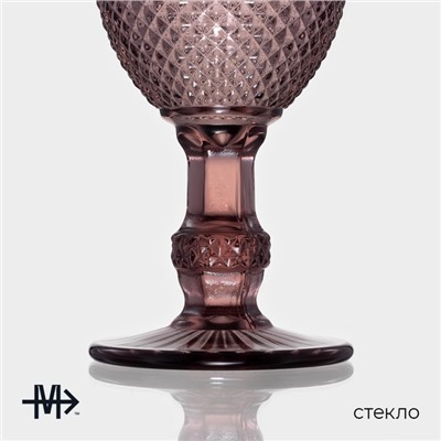 Бокалы для вина Magistro «Вилеро», 280 мл, 8×15,5 см, набор 2 шт, стекло, розовые