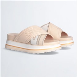 Sandalias - nude y blanco - Plataforma: 6 cm
