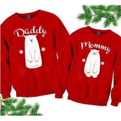 Свитшоты для двоих "Daddy. Mommy" белые медведи