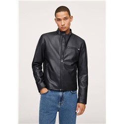 Chaqueta biker efecto piel  -  Hombre | MANGO OUTLET España