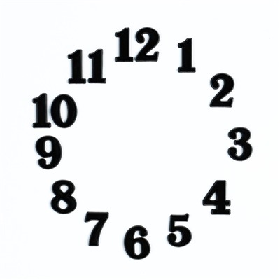Цифры для часов 15 штук, h=2.5 см, чёрный, механизм в комплектацию не входит