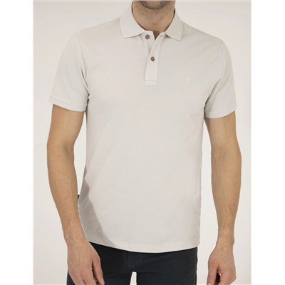 Светло -серого Slim Fit Polo Yaka Basic T -For