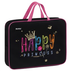 Папка текстильная с ручками 1 отделение, А4 Berlingo "Candy Princess", 350*265*80мм, текстиль, на молнии