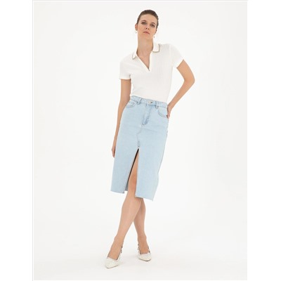 Ecru Slim Fit Knitwear T -Fork
