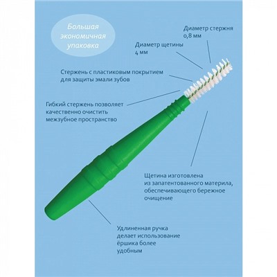 Набор ёршиков Plackers Dental Brush XL (0,8 мм), 24 шт