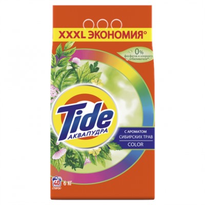 Стиральный порошок автомат Tide (Тайд) Color с ароматом Сибирских трав, 6 кг