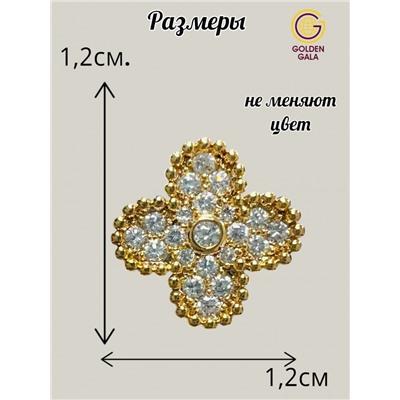 Серьги из медицинской стали с цирконом С7/7 золото