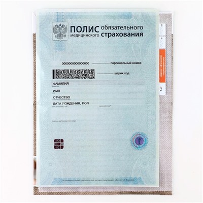 Папка для медицинского полиса «Коллаж», 17.5×11.3 см.