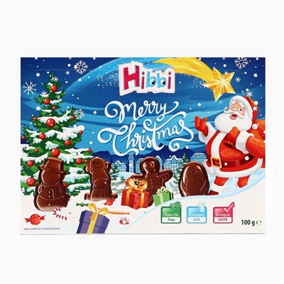 Шоколад молочный Hibbi «Рождественские фигурки», 100 г