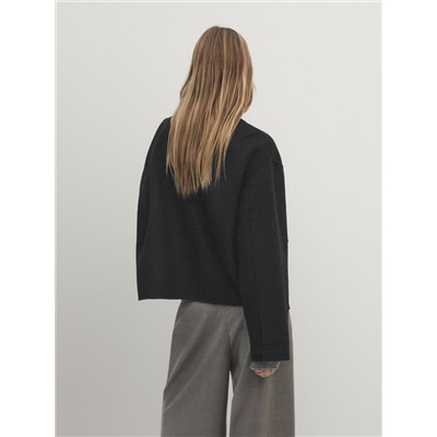 Chaqueta mezcla lana bolsillos