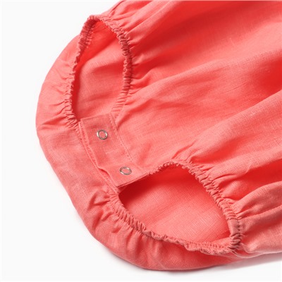 Боди с рюшей Крошка Я Linen , р. 74-80, коралловый