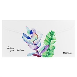 Папка-конверт на кнопке Berlingo "Eco", Travel size, 180мкм, с рисунком