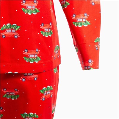 Пижама женская KAFTAN "Машинки", размер 52-54, красный