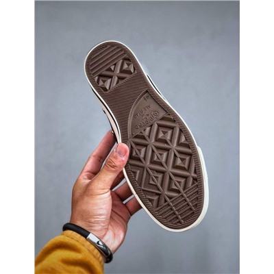 Новый зимний стиль с золотой пряжкой из кожи и меха версия Convers*e CHUCK 70 plus