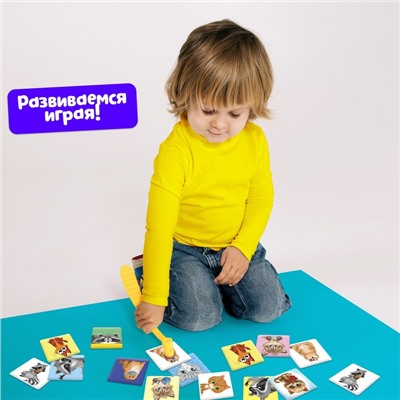 Настольная игра детей на реакцию и внимание «Весёлые молоточки», котики-енотики, 1-3 игрока, 3+