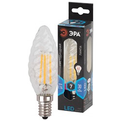Нарушена упаковка.   Филаментная светодиодная лампа Е14 7W 4000К (белый) Эра F-LED BTW-7W-840-E14 () Б0027961