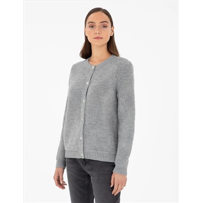Серый меландж Slim Fit Triko Cardigan