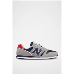 Zapatillas de nobuk 373 - Gris y azul oscuro